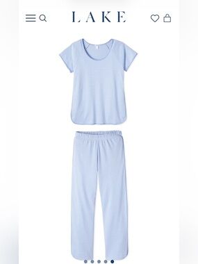 Women’s Pima Short-Long Pajama Set in Stripes/Hydrangea